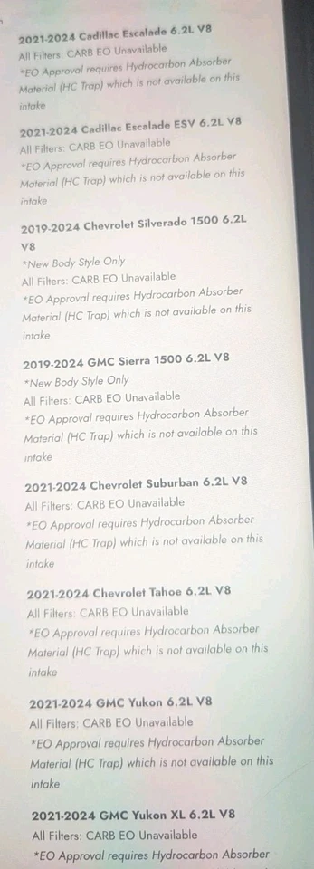 Volant 15954-1 Cold Air Intake 19-24 Silverado Sierra 1500 YUKON TAHOE 6.2L NEW - Image 2 of 4