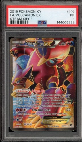 Pokemon Volcanion EX XY Steam Siege Full Art #107 PSA 1