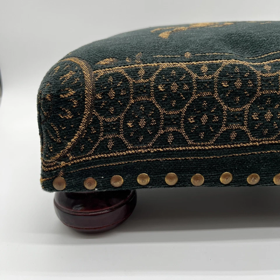 Tapiz de querubín estilo victoriano reposapiés con pies de bola años 80 11,5 x 11,5" Foto 4 de 4