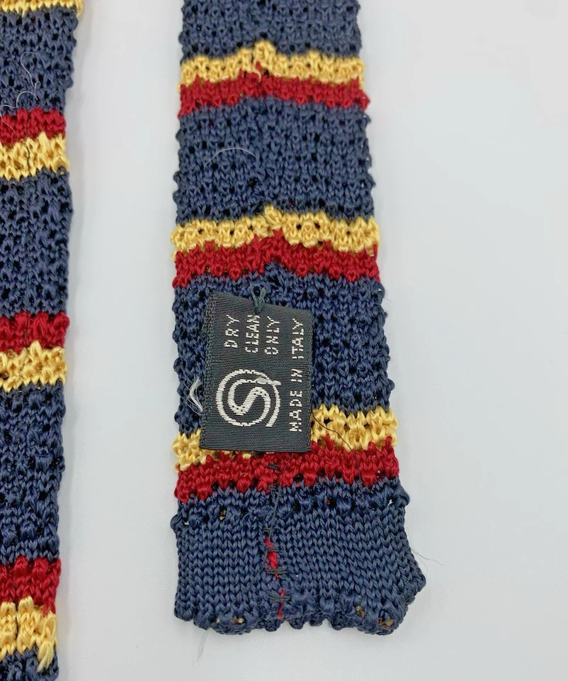 Corbata de punto cuadrado Polo de Ralph Lauren para hombre ~ Hecha en Italia ~ 100 % seda Foto 4 de 4