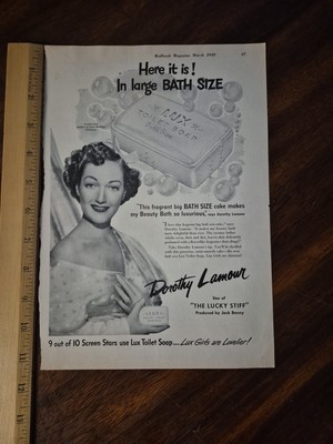 Dorothy Lamour Lux Soap Ad Clipping Original Vintage Magazine Print
