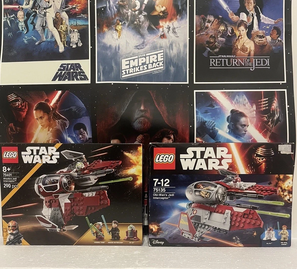 LEGO Star Wars Obi-Wan & Ashoka's Jedi Interceptors 75135 & 75401 - New Box Wear