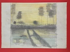 Vincent van Gogh Drawing on paper (Handmade) signed and stamped