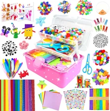 3000 Arts and Crafts Supplies for Kids Craft Kit Craft Box with Pipe Cleaners Ar