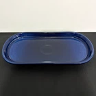 Fiesta HLC Cobalt Blue Oval Bread Ceramic Tray 13 x 6 in Solid Glossy USA