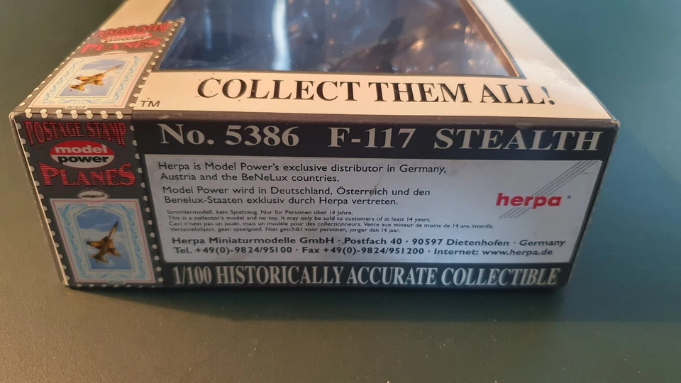 Model Power Postage Stamp Planes Nr 5386 F-117 Stealth 1:100 Modellflugzeug  - Bild 2 von 4
