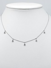 14K Solid White Gold Diamond Necklace Size 18.0" AP2039265 