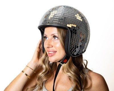 Rhinestone Bling Motorcycle Helmet, Diamond Mirror Festival Photoshoot Helmet