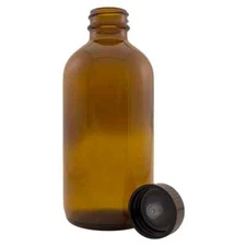 8 fl oz Amber Glass Bottle w/ Phenolic Cap