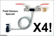 4 Paintball CO2 Fill Station Tank Bottle Refill Filler Dual Valve Lever 32" Hose