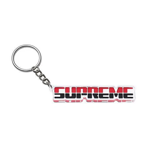 Porte clés Supreme en relief rouge noir OS F/W 17