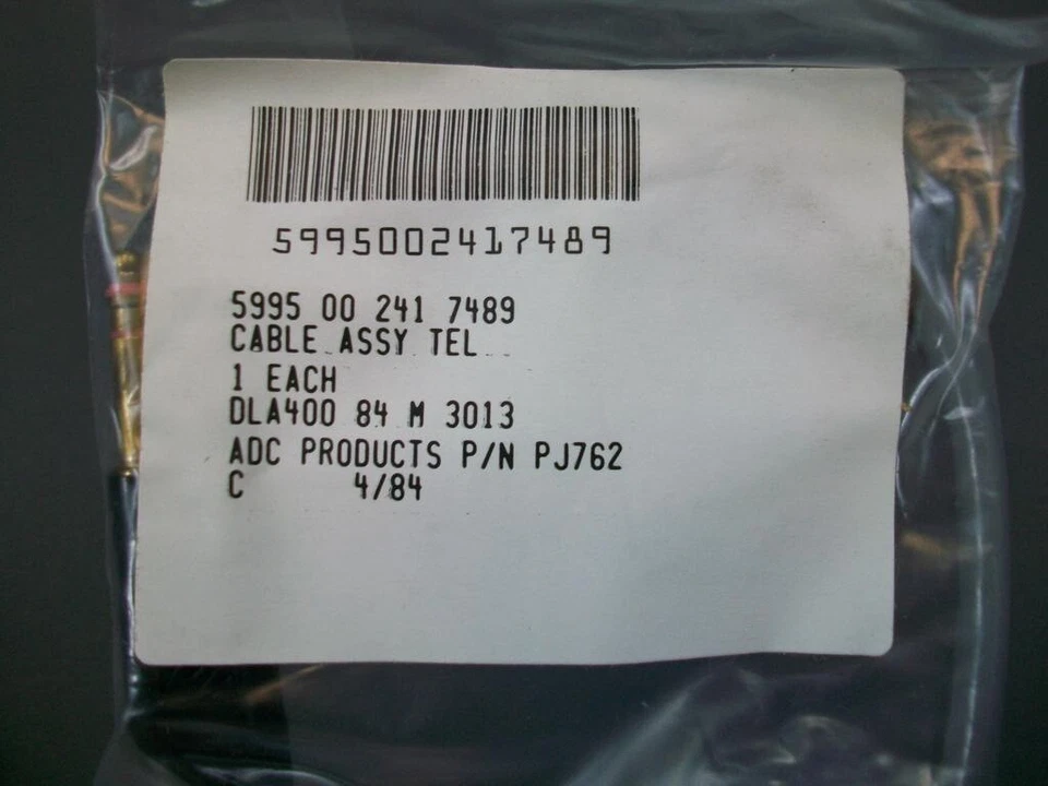 Лот из 2 АЦП один фут двойной бантам патч-кабель в сборе PJ762 5995-00-241-7489 - Изображение 3 из 4