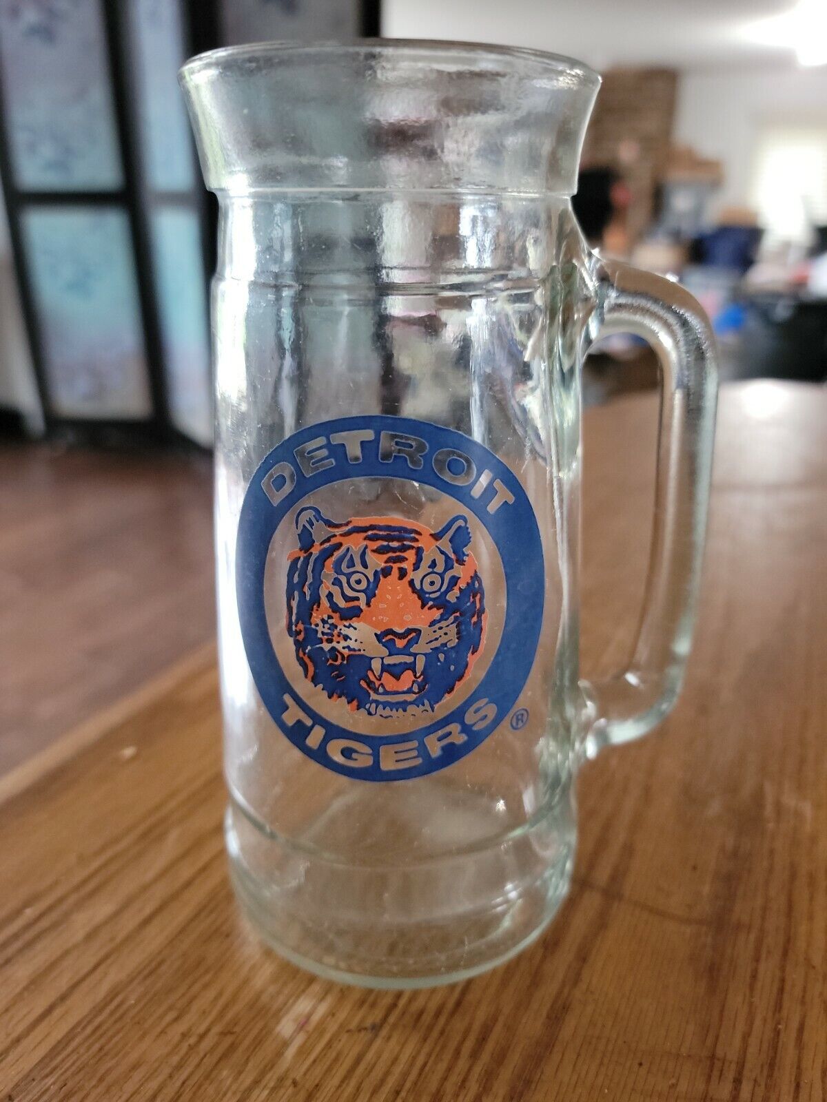 Vintage Detroit Tigers Baseball Thick Glass Stein Beer 7