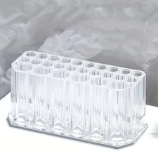 Acrylic Makeup Brush Holder,26 Holes Transparency Nail Brush Storage Box Cosmeti