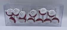 Winter Wonder Lane Santa's Workshop Snowman Santa Shower Curtain Hooks 12 pc NIP