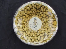 RARE SET OF 13!  PLANTERS MR. PEANUT TIN NUT BOWL & 12 SNACK DISHES -MADE IN USA