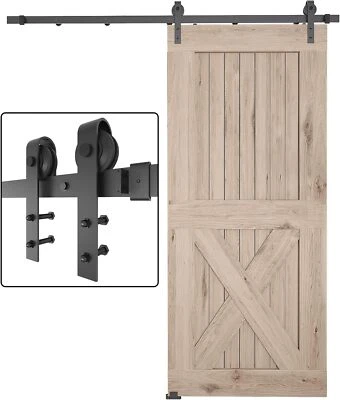 Kit Binario Porta Scorrevole 6,6Ft / 2 Metri Porta singola 100KG max Nero Opaco - Imagen 1 de 4