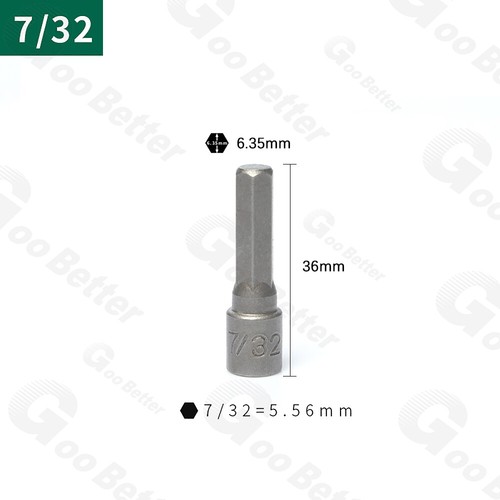 Power Nut Driver Bits Socket Impact Drill Bit Metric & Imperial 1/4" Hex Shank - Picture 29 of 36
