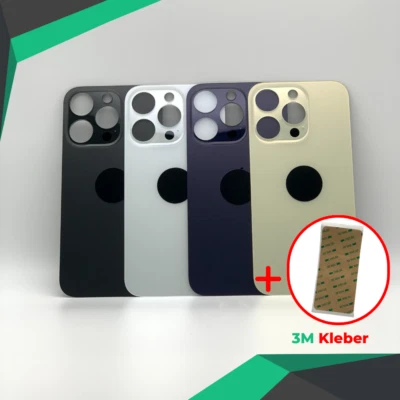 MARKENLOS iPhone Backcover Glas Rückseite Akkudeckel BIG HOLE mit 3M Kleber - Alle Modelle