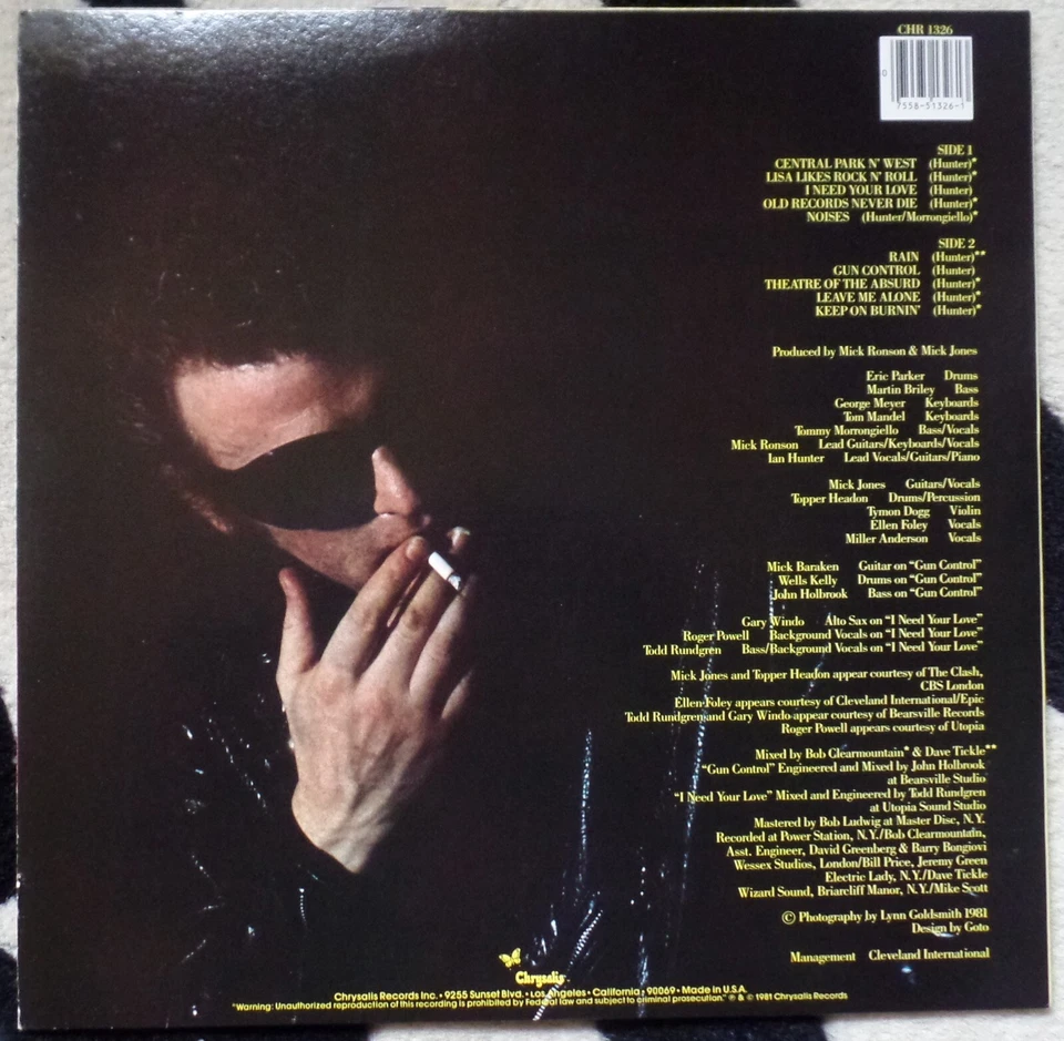 IAN HUNTER - SHORT BACK n’ SIDES 1981 vinyl LP U.S. 1st PRESS CHR 1326 Vinyl Ex - Image 2 of 4