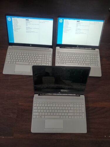 LOT OF 3 HP Laptop 15-DW2XX, Intel Core i3-1005G1 2X BOOTED TO BIOS PARTS/REPAIR