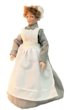 Dolls House Victorian Servant Maid Cook in Grey Porcelain People