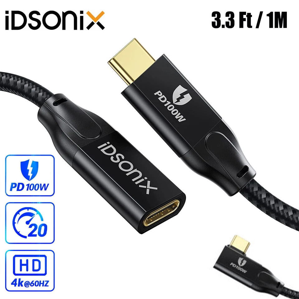 USB-C 3.2 20Gbit/s Verlängerung Kabel C-Stecker C-Buchse Schnell Laden for PC - Bild 3 von 4