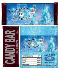 ENVOLTORIOS DE BARRA DE CHOCOLATE CONGELADA ELSA FAVORES DE FIESTA DE CUMPLEAÑOS BARRA DE CARAMELO