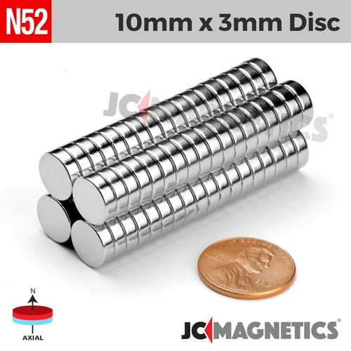 10mm x 3mm N52 Super Strong Round Disc Rare Earth Neodymium Magnets 10x3mm