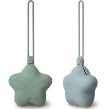 Moonkie Silicone Pacifier Holder Case Cute Portable Storage Case 2 Pack NEW