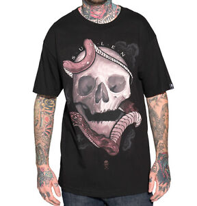 Mens Gothic Style Fashion T-Shirt Biker Tattoo Sugar Skull and Cross