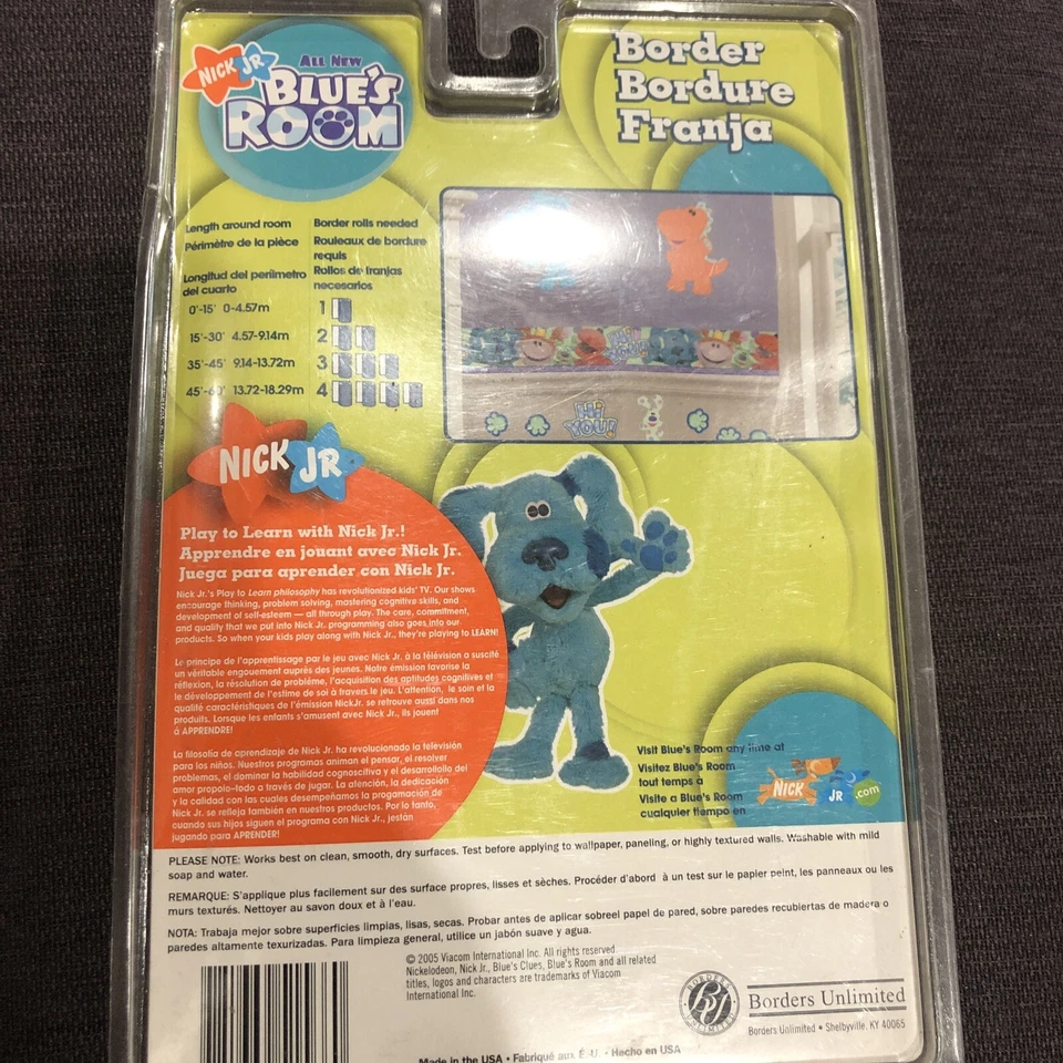 Borde de papel pintado autoadhesivo BLUES PISTAS HABITACIÓN AZUL (NUEVO) 15 pies X 5" Ea Foto 4 de 4