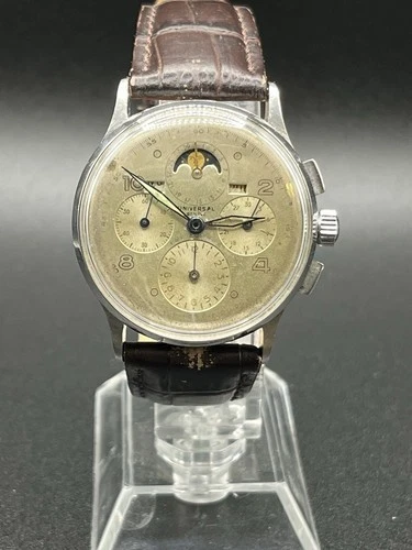 OROLOGIO MECCANICO UNIVERSAL GENEVE TRI COMPAX ULTRA RARO CALIBRO UG 481 ANNI 40