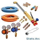 OXY PROPANE GAS CUTTING TORCH KIT OXYGEN FLAME CUTTER HOSE REGULATOR KIT