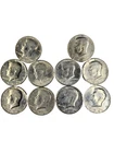 Lot of 10 Kennedy Half Dollars -  Vintage 1970's antiques- 1971, 73, 74,  77, 78