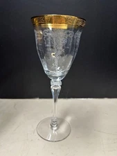 Tiffin-Franciscan Melrose Clear  (Stem 17356 Gold Encrusted)