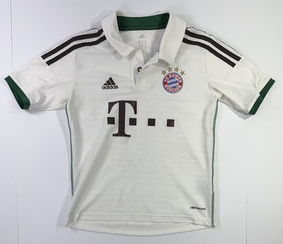 Adidas Bayern Munich Youth Soccer Jersey White Green Climacool Telekom