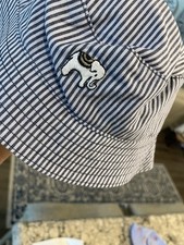 Janie and Jack boys bucket hat blue white striped with elephant 6 to 12 month