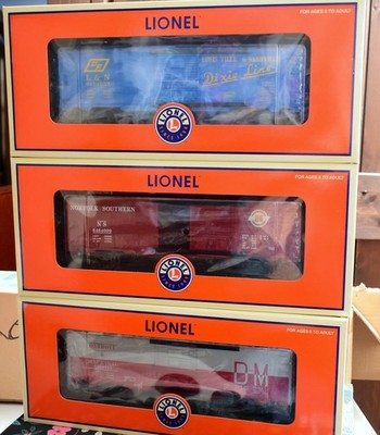 Lionel 6-39253 6464 Archive 3-Pack L&N-Norfolk-D&M Box Cars Set of Three EX