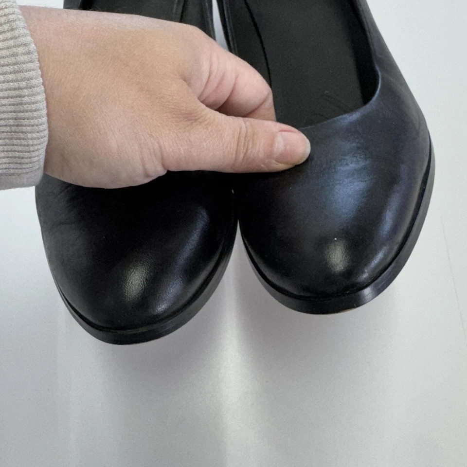 Zapatos Clarks para mujer talla 9 negros Kaylin Cara 2 cuero tacón bloque zapatos cómodos Foto 4 de 4