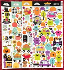 YOU CHOOSE - 13" FALL & HALLOWEEN ICON STICKERS BY DOODLEBUG 2021-2024