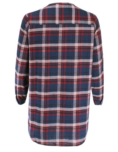 Women's Long Sleeve V-Neck Lace Up Front Flannel Plaid Top Shirt S M L - Picture 37 of 37