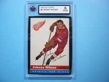 1954/55 TOPPS NHL HOCKEY CARD #4 JOHNNY WILSON KSA 6 EX/NM SHARP 54/55 TOPPS