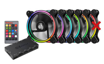 Set of 5 Enermax T.B. RGB 120mm fans with controller and remote (OUT OF STOCK)
