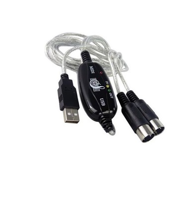 MIDI USB IN-OUT Interface Cable Cord Converter PC to Music Keyboard Adapter C9
