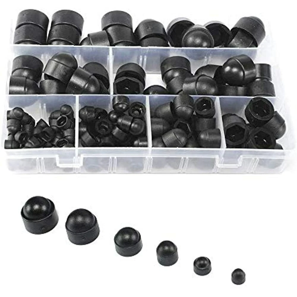 145pcs Plastic Dome Bolt Nut Protection Caps Cover Hex Hexagon