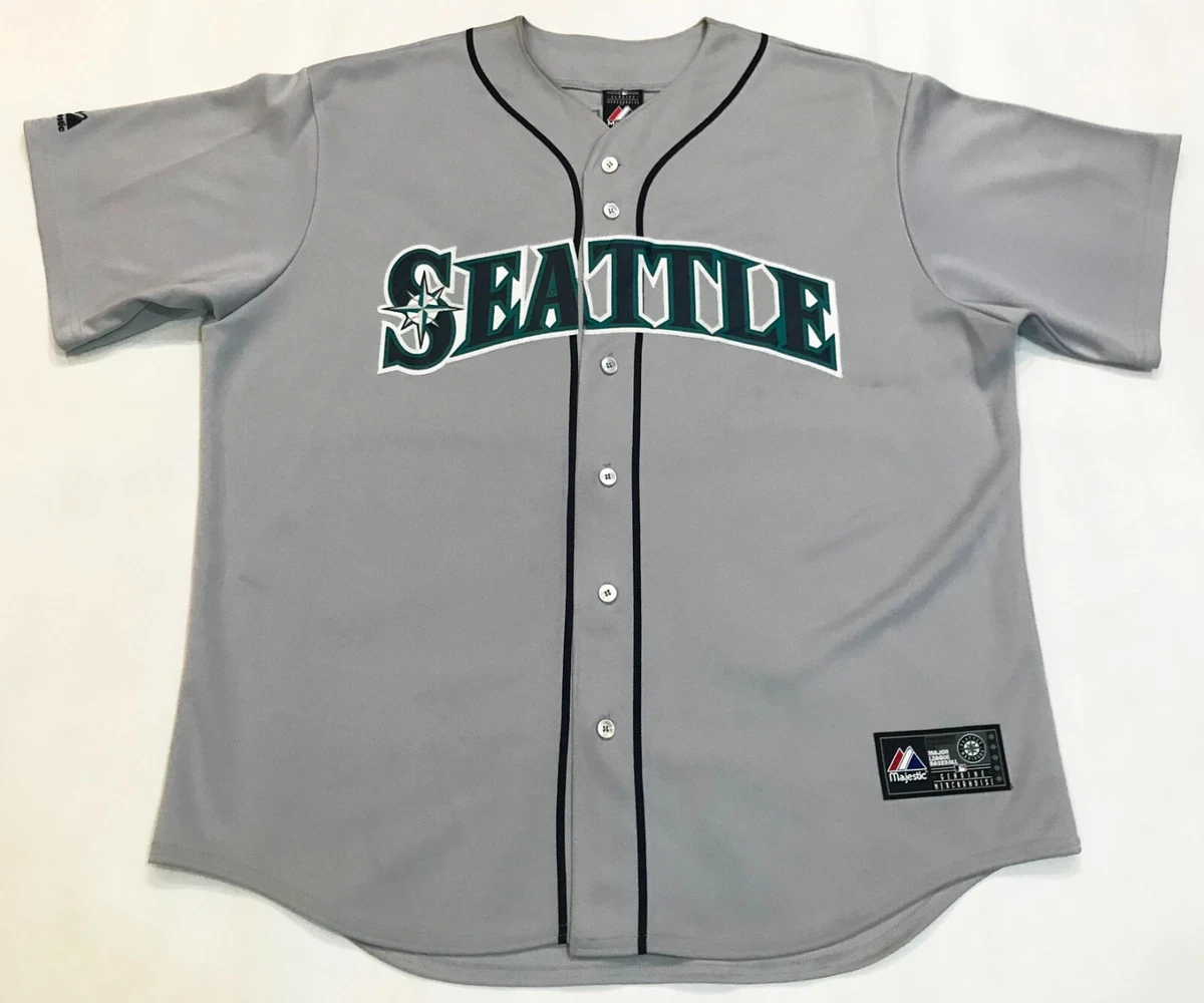 Majestic MLB Seattle Mariners ACKLEY #13 Baseball Jersey XL Gray USA Sewn