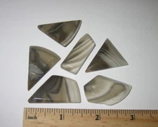 6pc TUMBLED POLISHED NATURAL 1.25"- 1.35" POLISH FLINT STONES FROM POLAND 38g *1