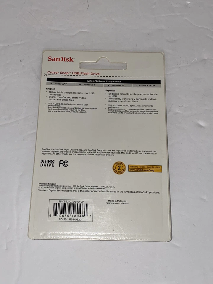 SanDisk Cruzer Snap 32GB USB Flash Drive New purple - Image 2 of 2