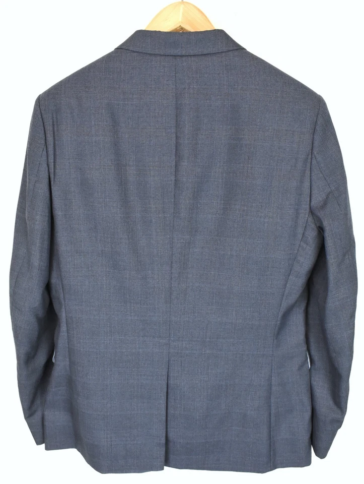 Banana Republic Tailored Slim Fit Blazer Hombre (GB) 40S Estampado Forrado Azul - Imagen 2 de 4